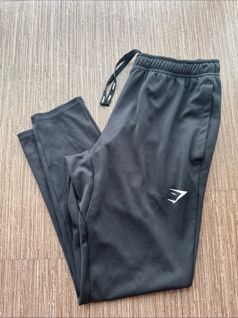 Gymshark Black Track Joggers with White Logo